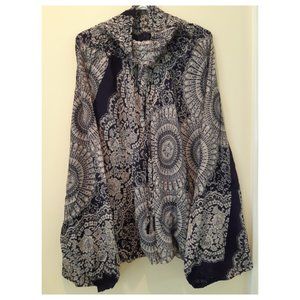 (K2) 100% Rayon Harem Pants w/ Circle and Flower